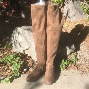 Over the knee suede boots